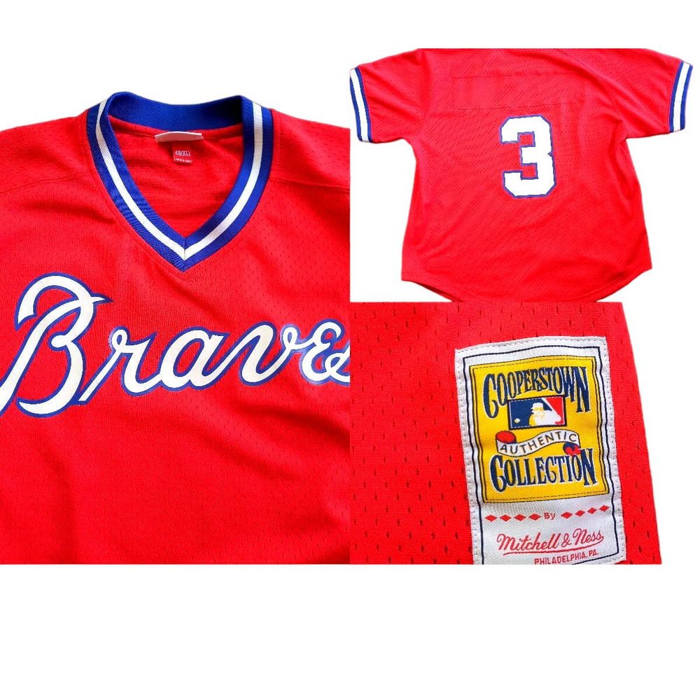 Dale MURPHY #3 Atlanta Braves Mitchell Ness Cooperstown red alt jersey 48 MLB